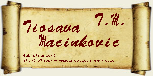 Tiosava Mačinković vizit kartica